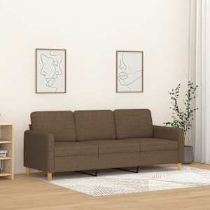 3místná pohovka hnědá 180 cm textil - obrázek 1