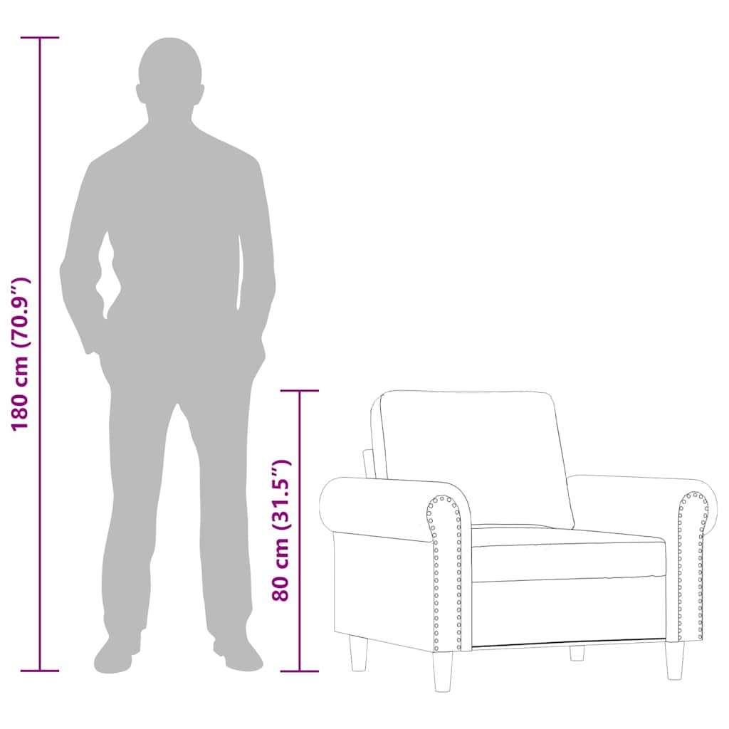 Fotelj črn 60 cm umetno usnje - slika 10