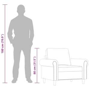 Křeslo krémové 60 cm umělá kůže - obrázek 10