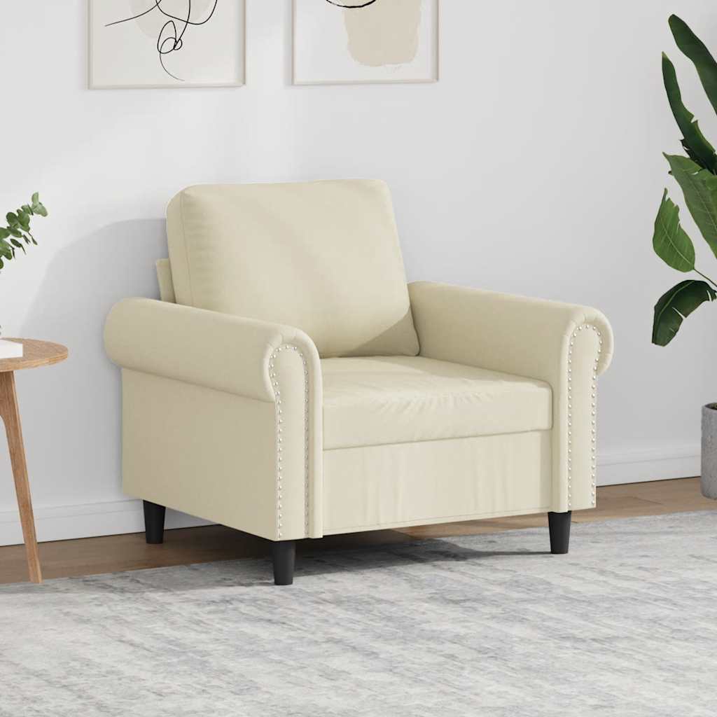 vidaXL Sessel Creme 60 cm Kunstleder