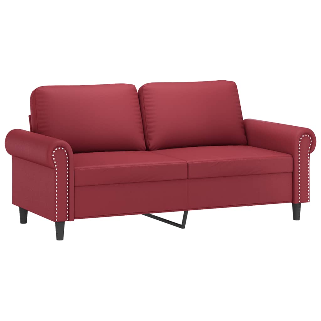 2-Sitzer-Sofa Weinrot 140 cm Kunstleder