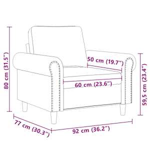 Křeslo vínové 60 cm samet - obrázek 9