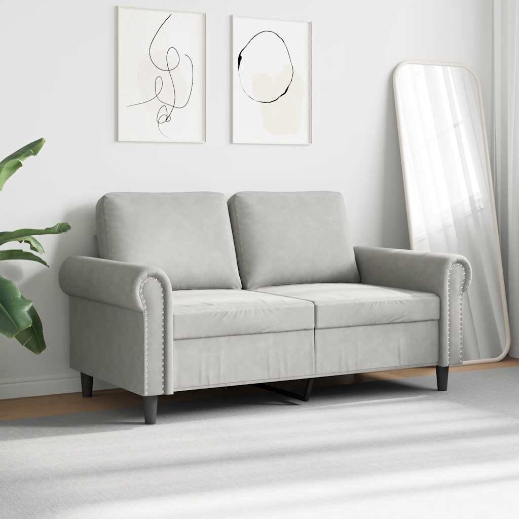 Thumbnail - vidaXL 2-Sitzer-Sofa Hellgrau 120 cm Samt