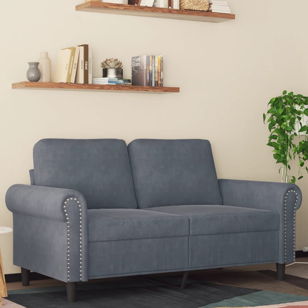 vidaXL 2-Sitzer-Sofa Dunkelgrau 120 cm Samt