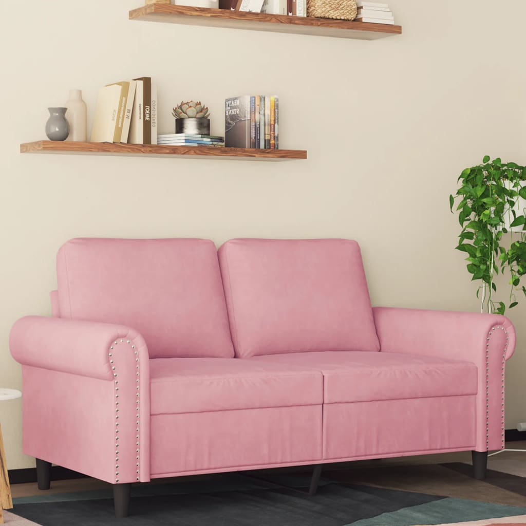 vidaXL 2-Sitzer-Sofa Rosa 120 cm Samt