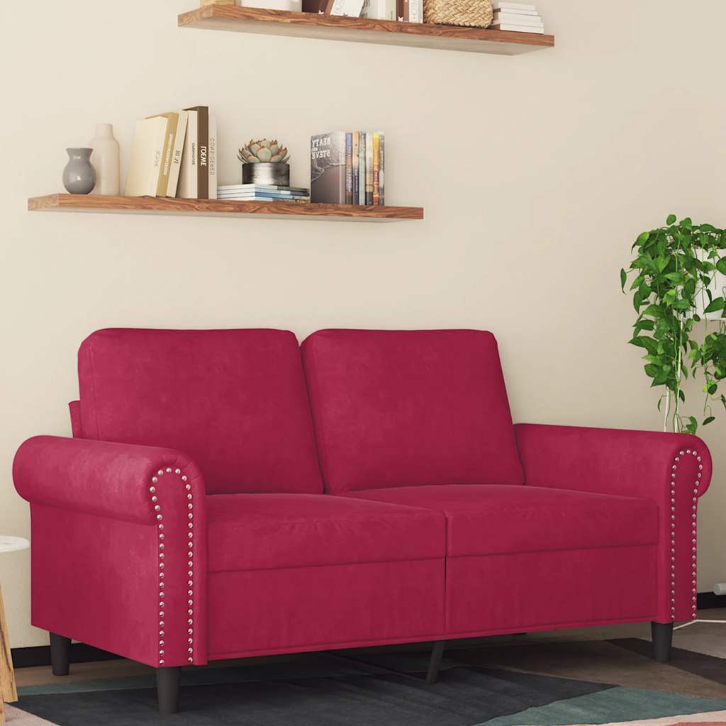 Thumbnail - vidaXL 2-Sitzer-Sofa Weinrot 120 cm Samt
