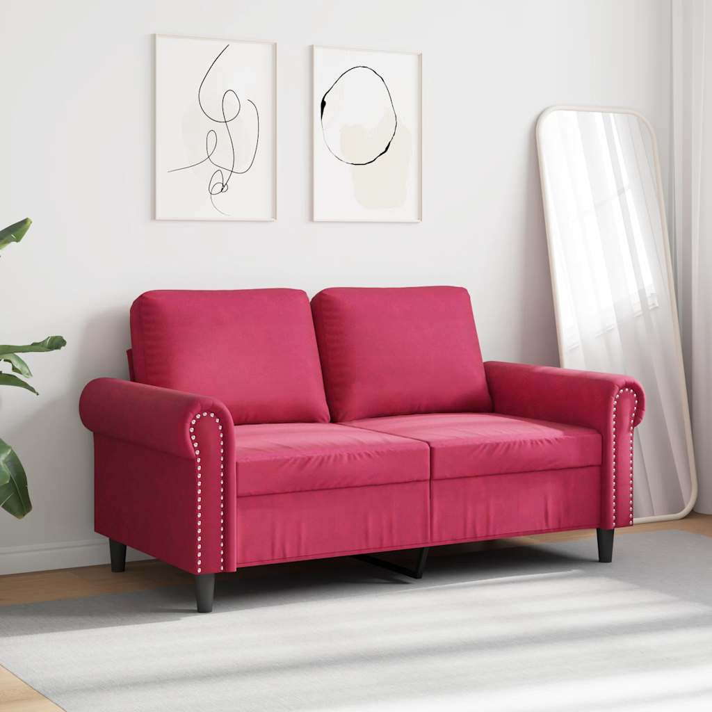 Thumbnail - vidaXL 2-Sitzer-Sofa Weinrot 120 cm Samt