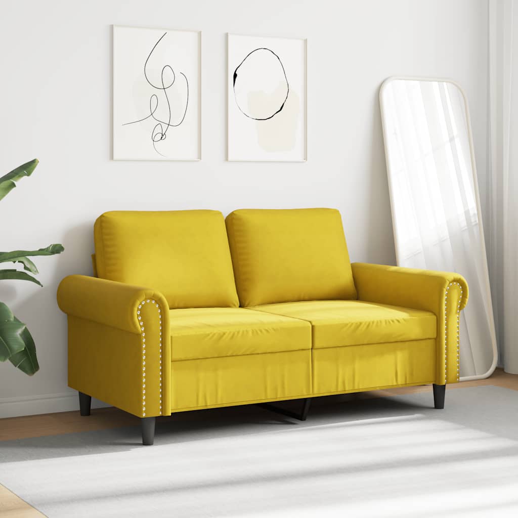 Thumbnail - vidaXL 2-Sitzer-Sofa Gelb 120 cm Samt