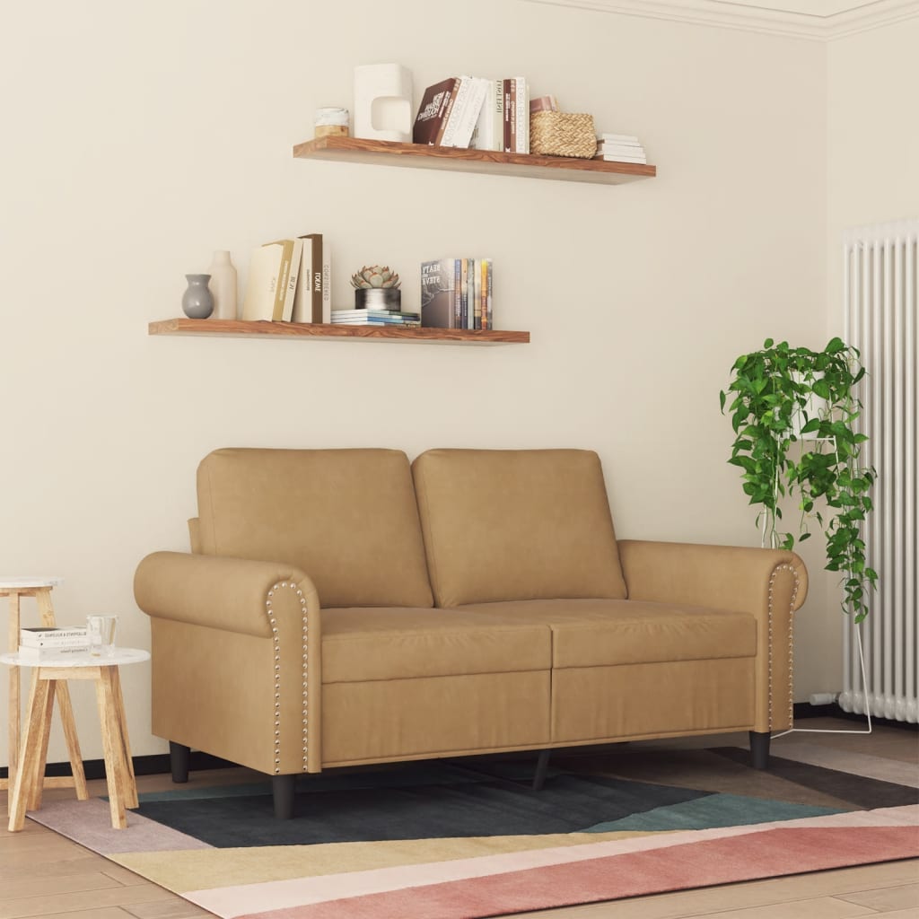 vidaXL 2-miestna pohovka hnedá 120 cm zamat