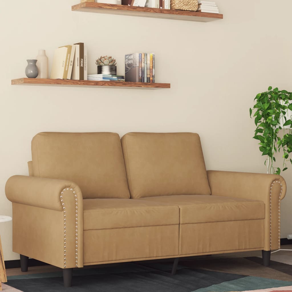 vidaXL 2-Sitzer-Sofa Braun 120 cm Samt