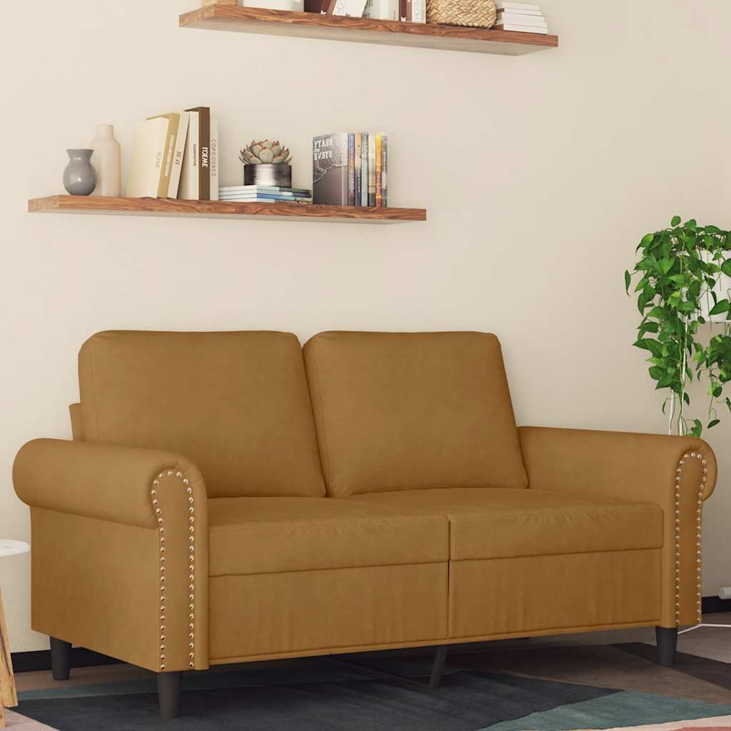 vidaXL 2-Sitzer-Sofa Braun 120 cm Samt