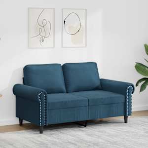 Kavč dvosed moder 120 cm žamet