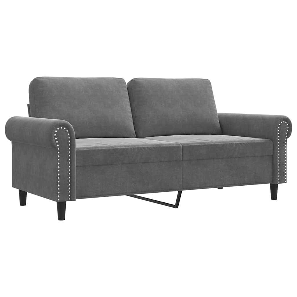 VidaXL Tweezitsbank 140 Cm Fluweel Donkergrijs