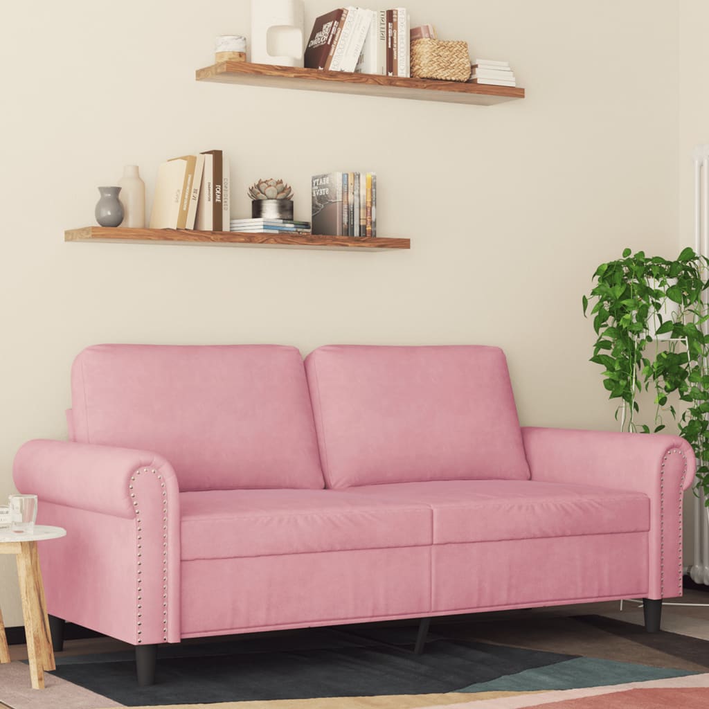 vidaXL 2-Sitzer-Sofa Rosa 140 cm Samt