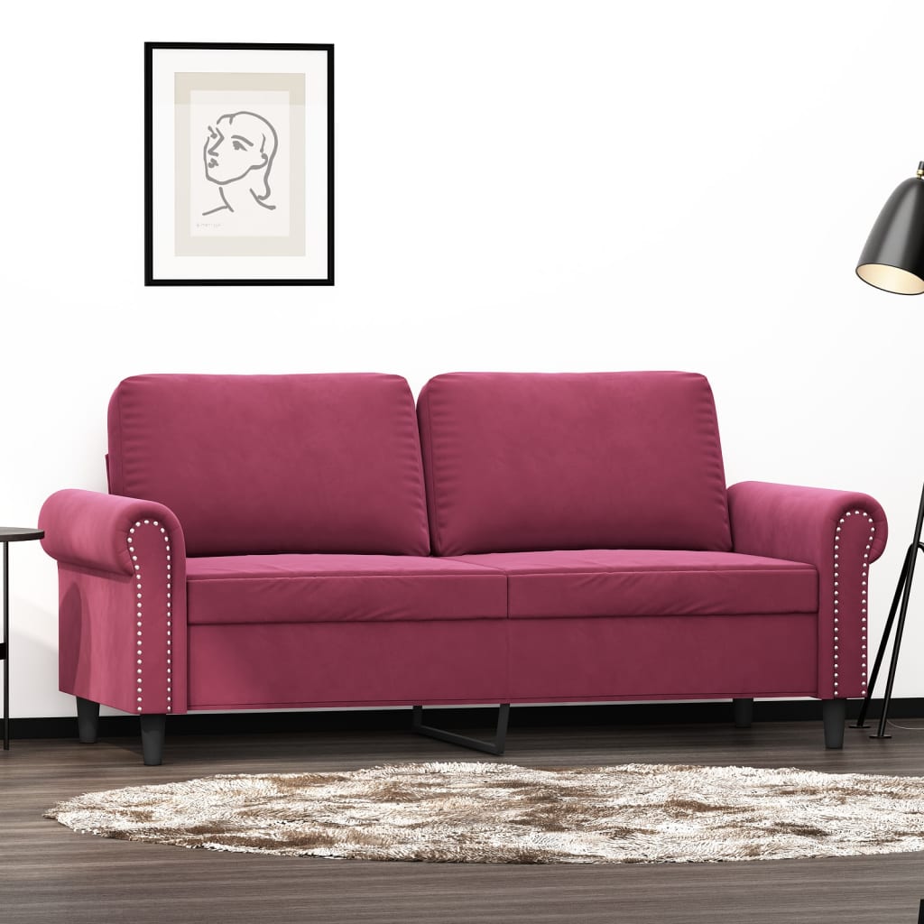 2-Sitzer-Sofa Weinrot 140 cm Samt