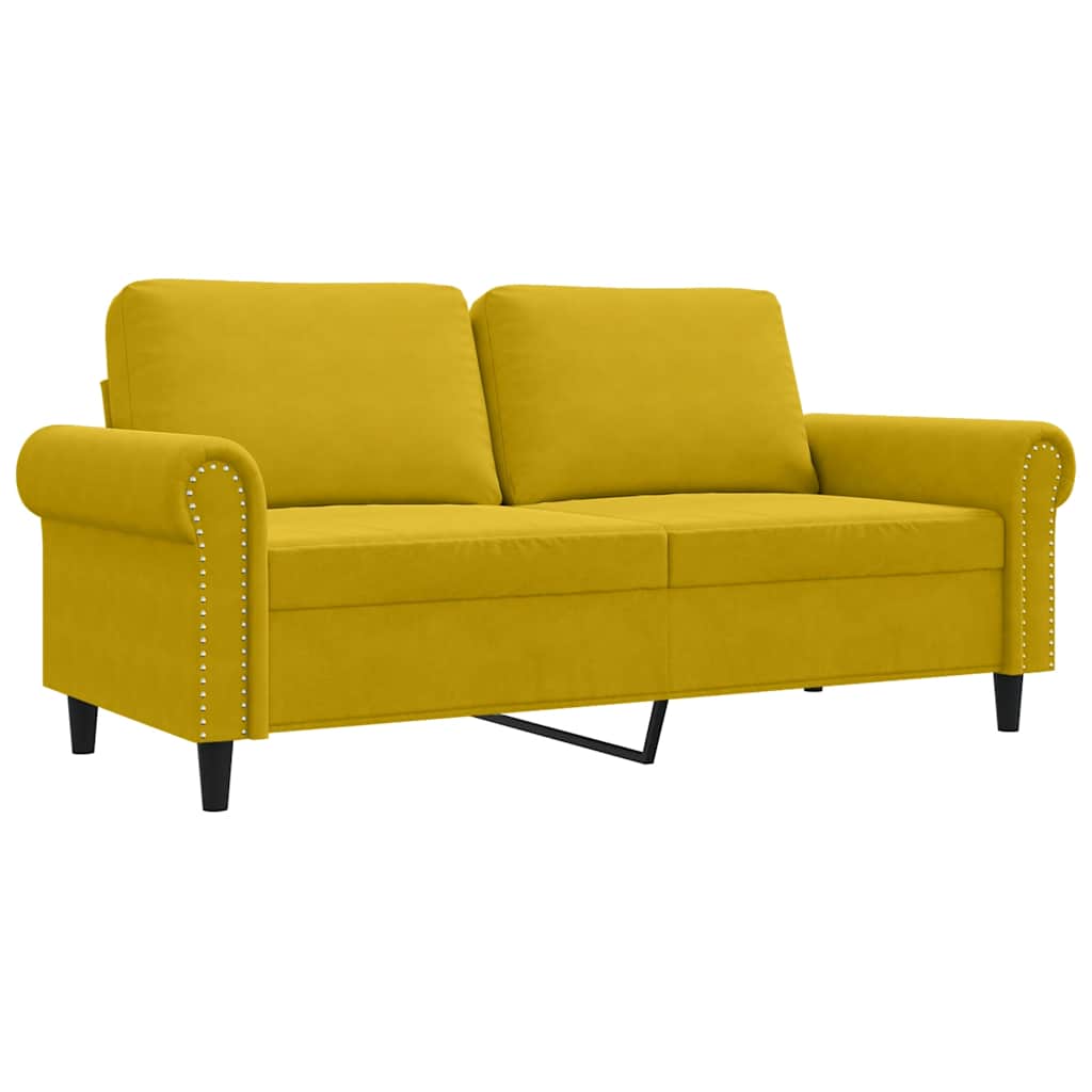 Thumbnail - vidaXL 2-Sitzer-Sofa Gelb 140 cm Samt