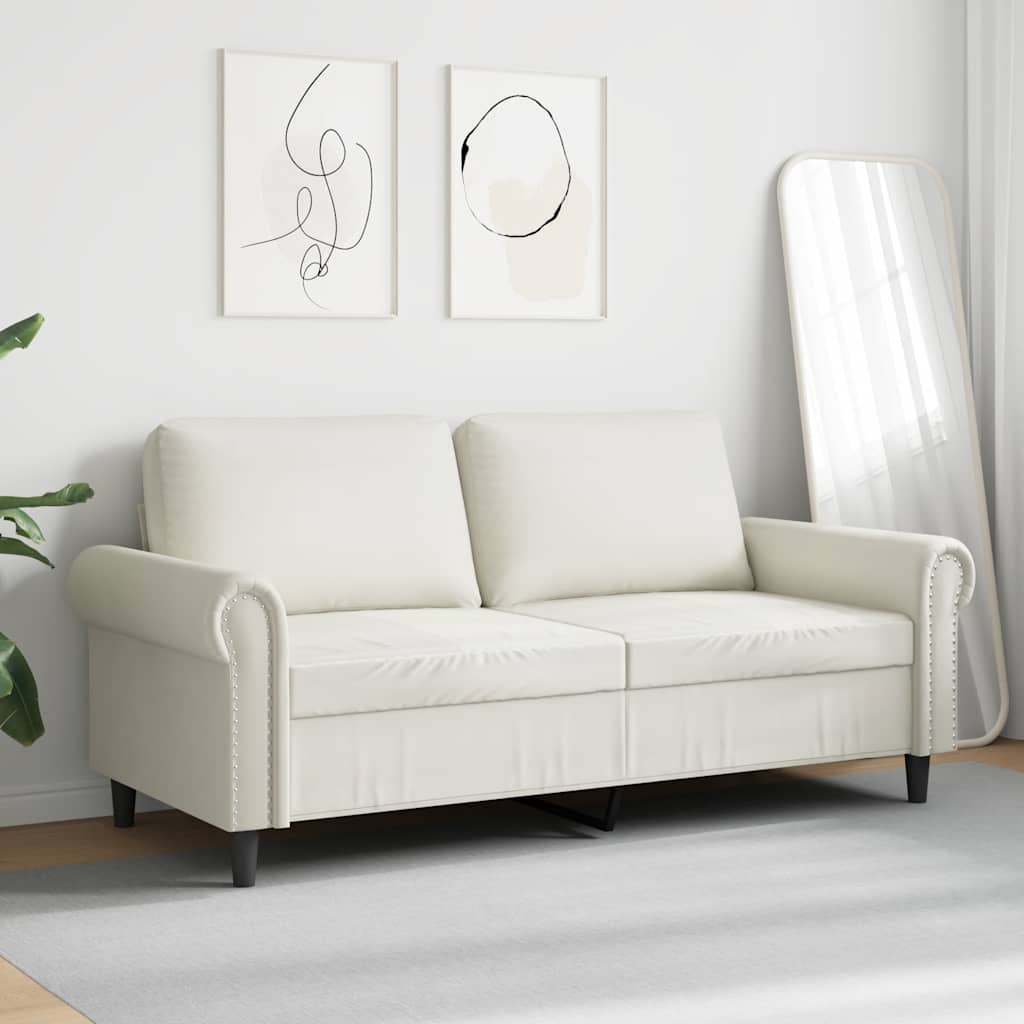 Thumbnail - vidaXL 2-Sitzer-Sofa Creme 140 cm Samt