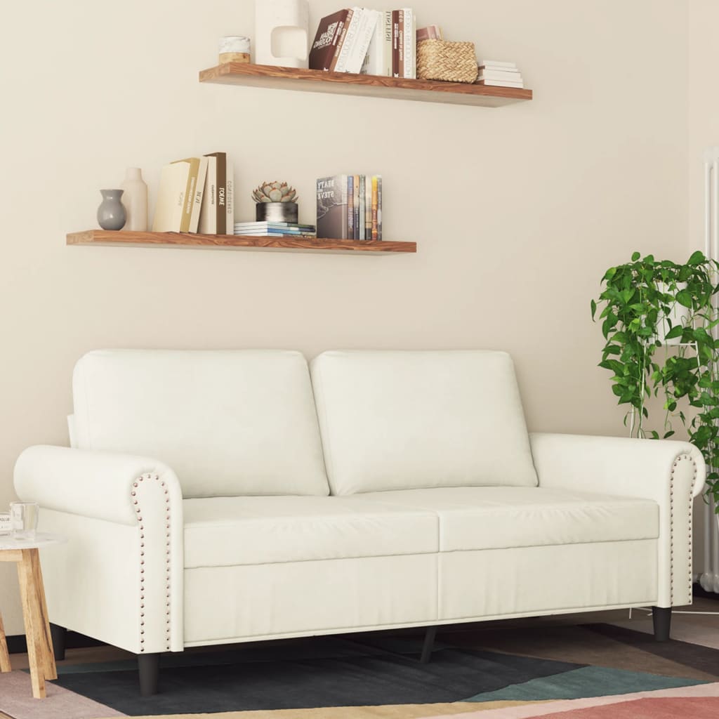 vidaXL 2-Sitzer-Sofa Creme 140 cm Samt