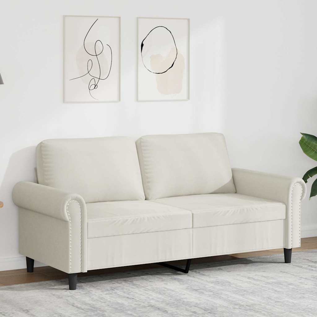 vidaXL 2-Sitzer-Sofa Creme 140 cm Samt