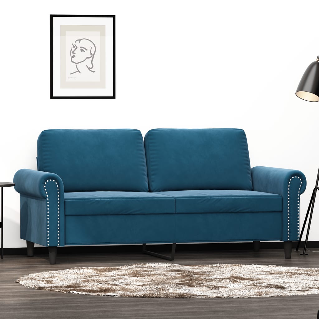 vidaXL 2-personers sofa 140 cm fløjl blå
