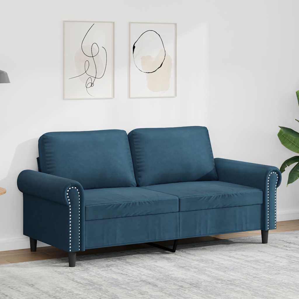 vidaXL 2-Sitzer-Sofa Blau 140 cm Samt