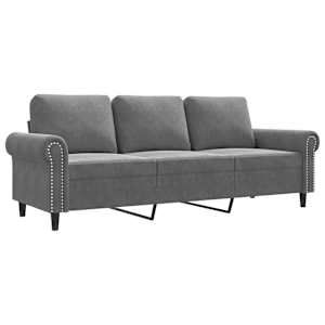 vidaXL 3-kohaline diivan, tumehall, 180 cm, samet