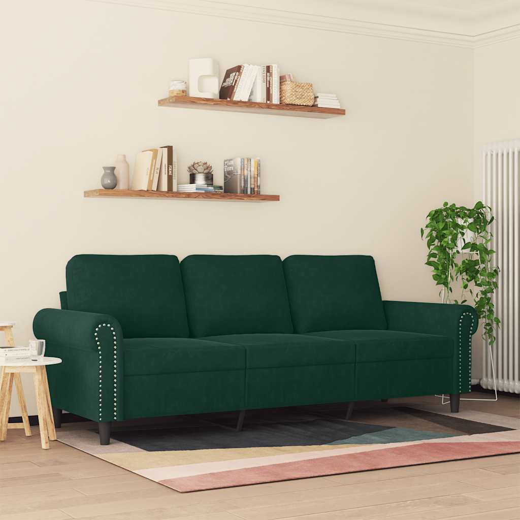 Thumbnail - vidaXL 3-Sitzer-Sofa Dunkelgrün 180 cm Samt