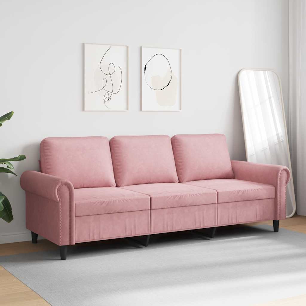 Thumbnail - vidaXL 3-Sitzer-Sofa Rosa 180 cm Samt