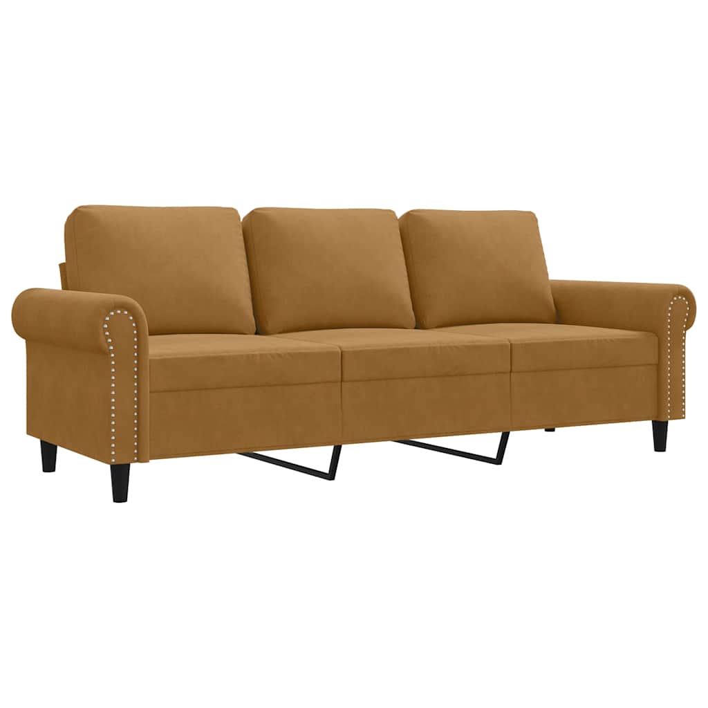 Thumbnail - vidaXL 3-Sitzer-Sofa Braun 180 cm Samt