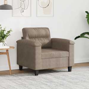 Křeslo taupe 60 cm tkanina z mikrovlákna - obrázek 1