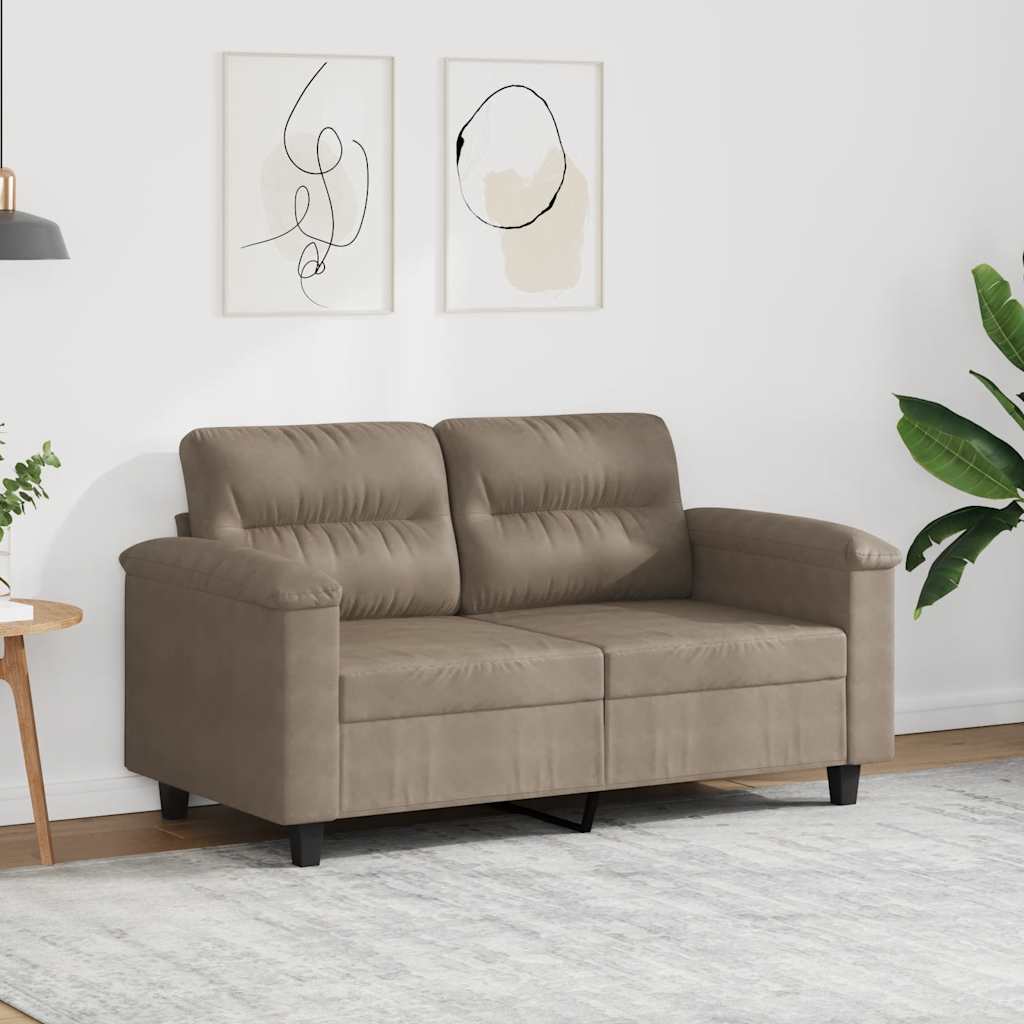 vidaXL 2-Sitzer-Sofa Taupe 120 cm Mikrofasergewebe