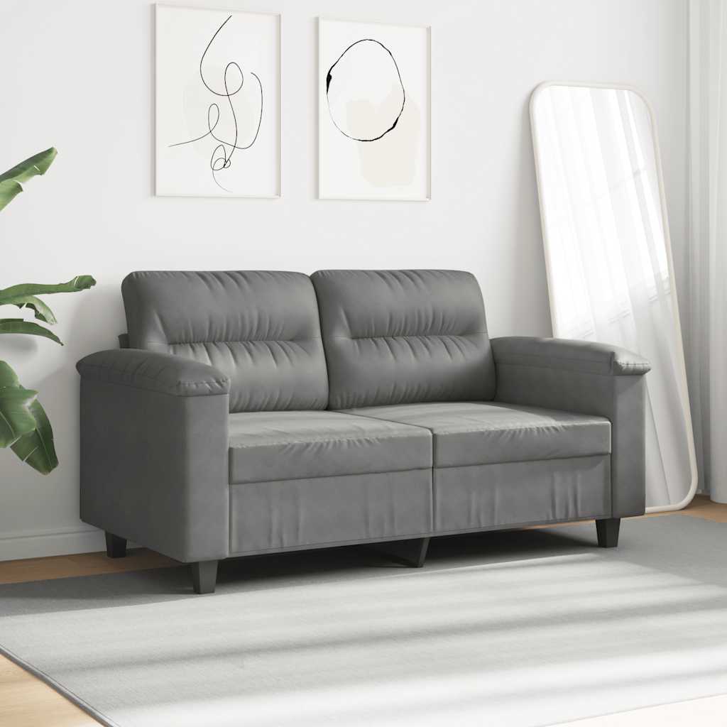 Thumbnail - vidaXL 2-Sitzer-Sofa Dunkelgrau 120 cm Mikrofasergewebe