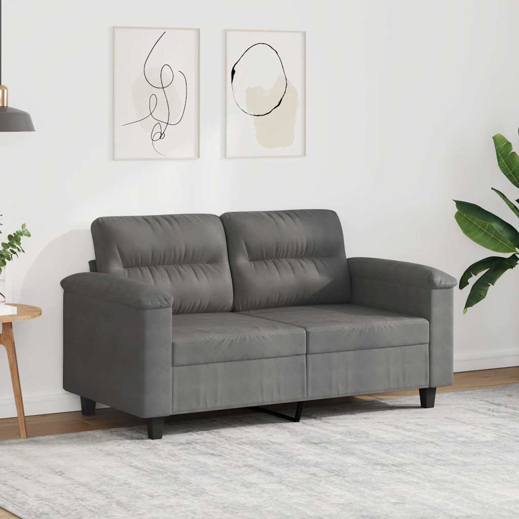 Thumbnail - vidaXL 2-Sitzer-Sofa Dunkelgrau 120 cm Mikrofasergewebe