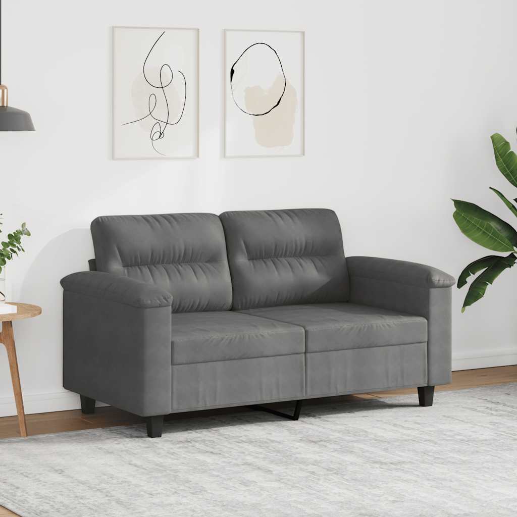 vidaXL 2-Sitzer-Sofa Dunkelgrau 120 cm Mikrofasergewebe