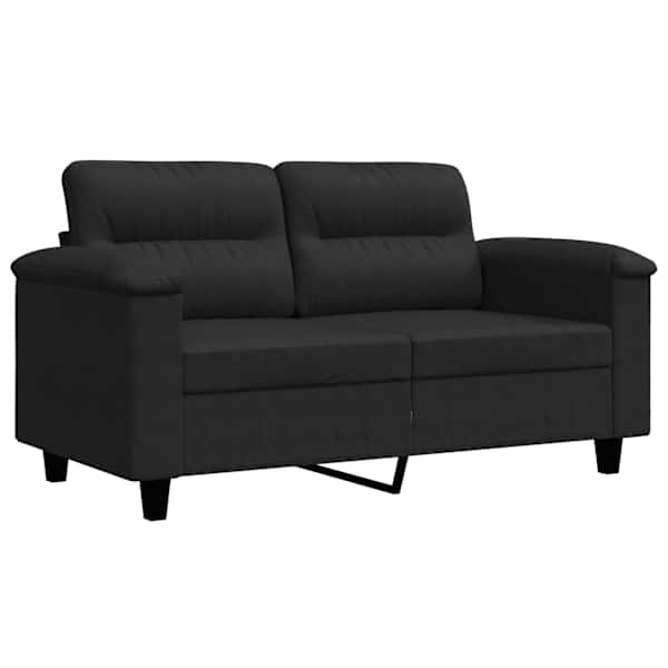 vidaXL 2-kohaline diivan, must, 120 cm, mikrofiiber, kangas