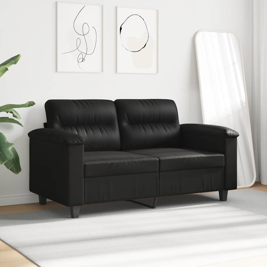 Thumbnail - vidaXL 2-Sitzer-Sofa Schwarz 120 cm Mikrofasergewebe