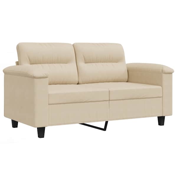vidaXL 2-kohaline diivan, kreemjasvalge, 120 cm, mikrofiiber, kangas