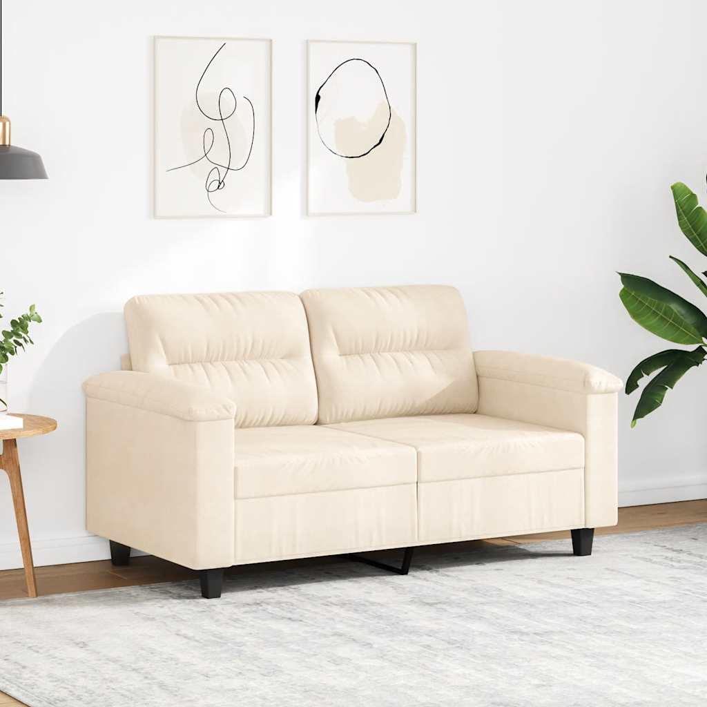 vidaXL 2-Sitzer-Sofa Beige 120 cm Mikrofasergewebe