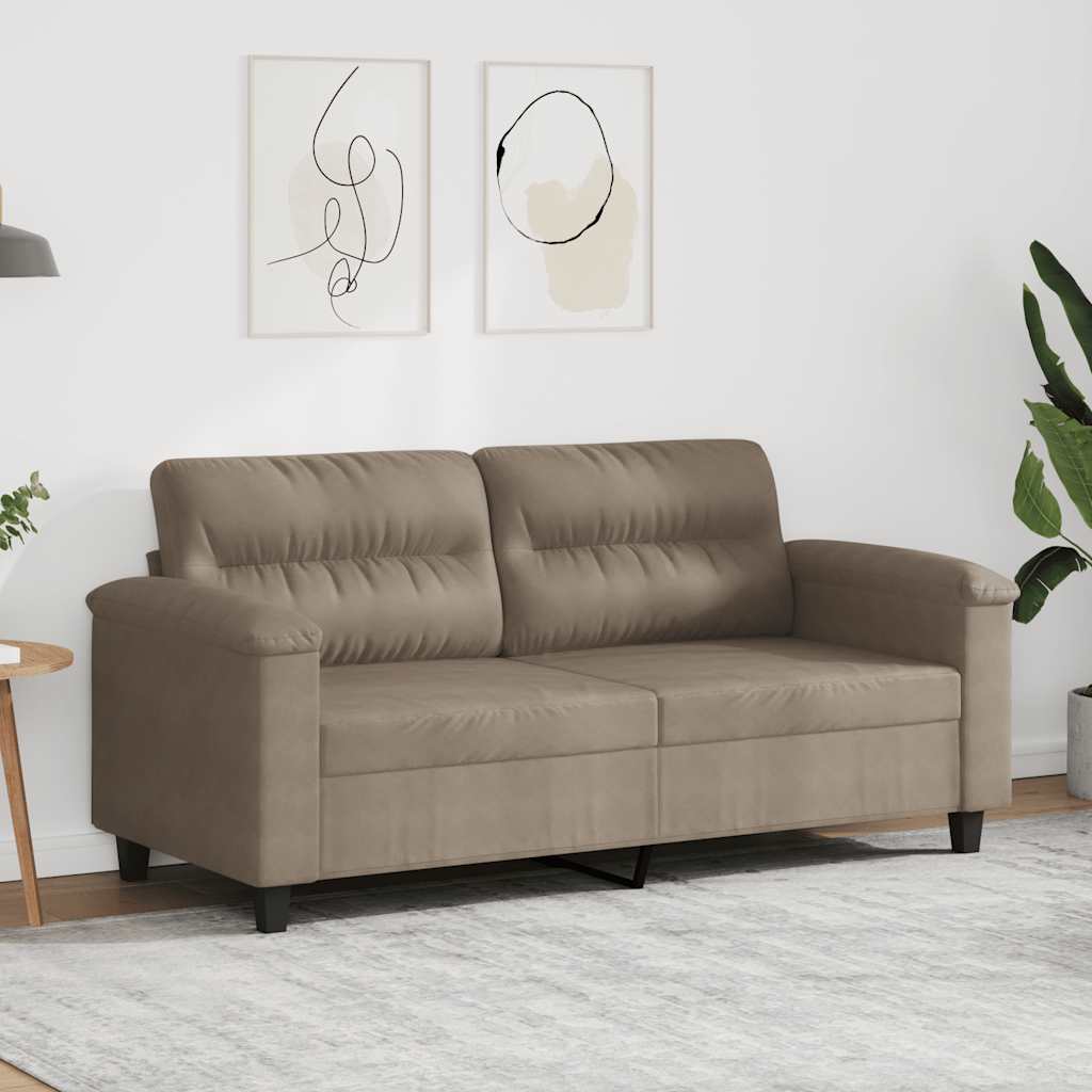 vidaXL 2-Sitzer-Sofa Taupe 140 cm Mikrofasergewebe