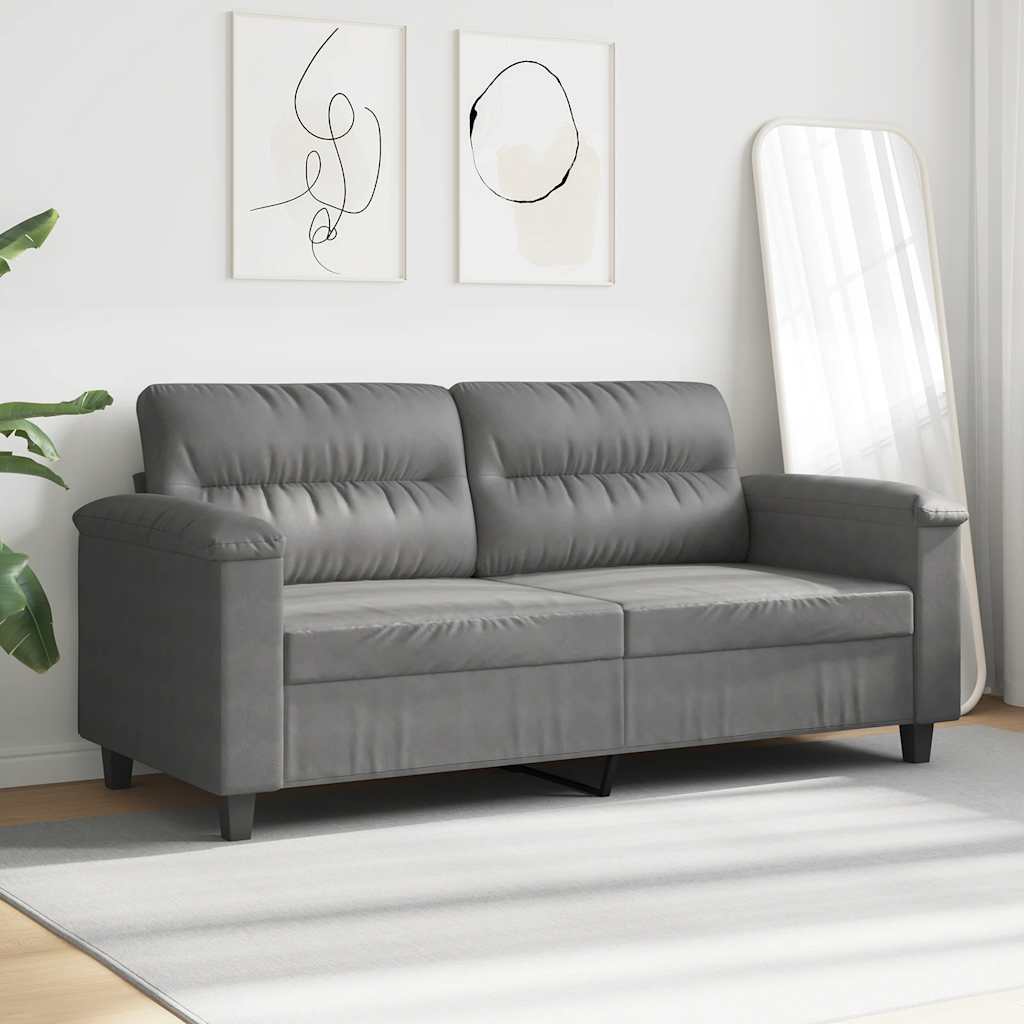 Thumbnail - vidaXL 2-Sitzer-Sofa Dunkelgrau 140 cm Mikrofasergewebe