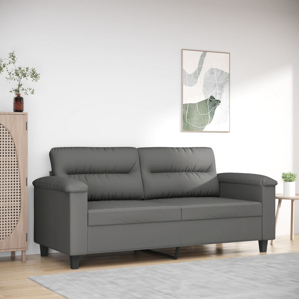 vidaXL 2-Sitzer-Sofa Dunkelgrau 140 cm Mikrofasergewebe