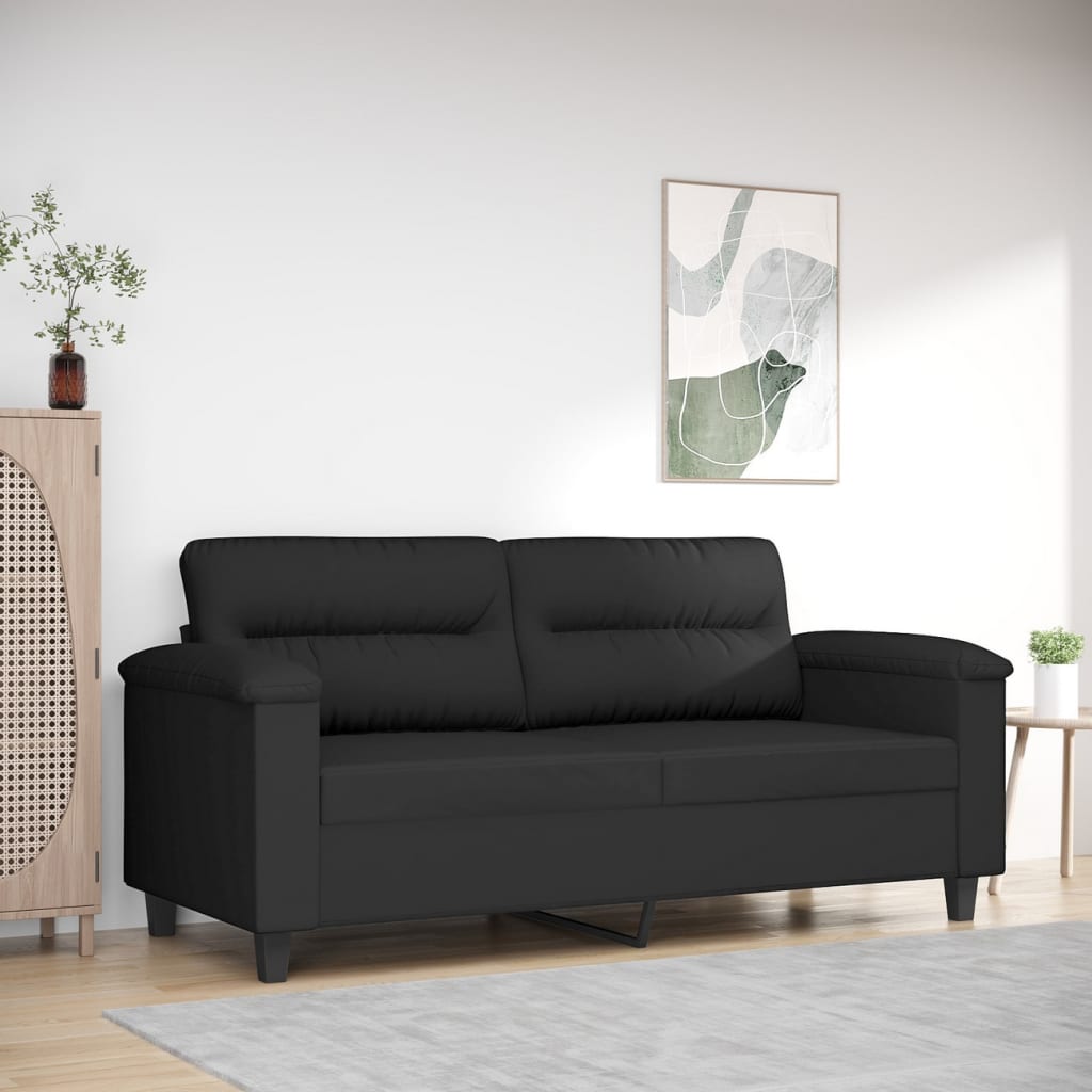 2-Sitzer-Sofa Schwarz 140 cm Mikrofasergewebe kaufen