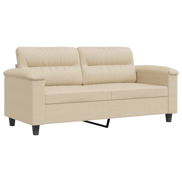 vidaXL 2-kohaline diivan, kreemjasvalge, 140 cm, mikrofiiber, kangas