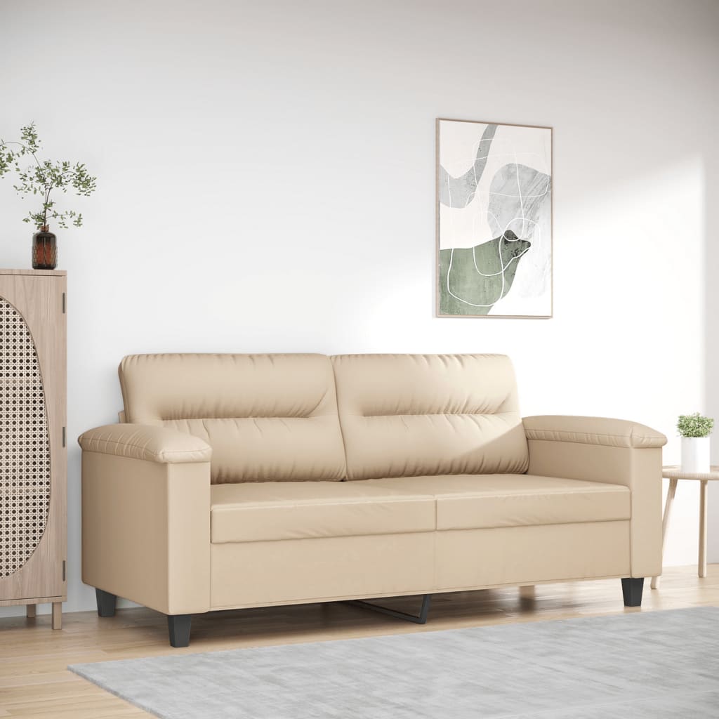 2-Sitzer-Sofa Creme 140 cm Mikrofasergewebe kaufen