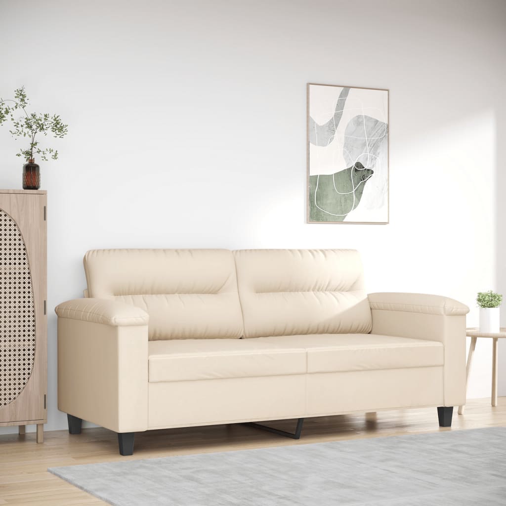 vidaXL 2-Sitzer-Sofa Beige 140 cm Mikrofasergewebe