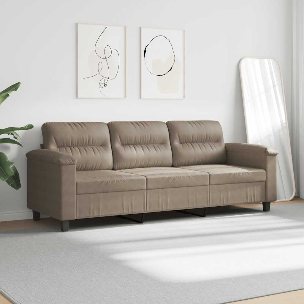 Thumbnail - vidaXL 3-Sitzer-Sofa Taupe 180 cm Mikrofasergewebe