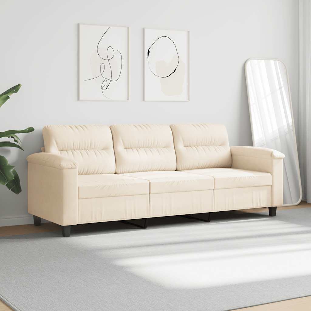 Thumbnail - vidaXL 3-Sitzer-Sofa Beige 180 cm Mikrofasergewebe