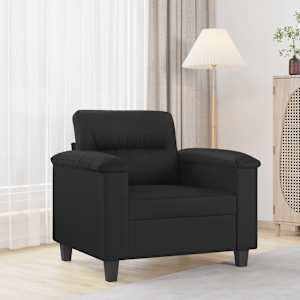 Fotelj črn 60 cm umetno usnje