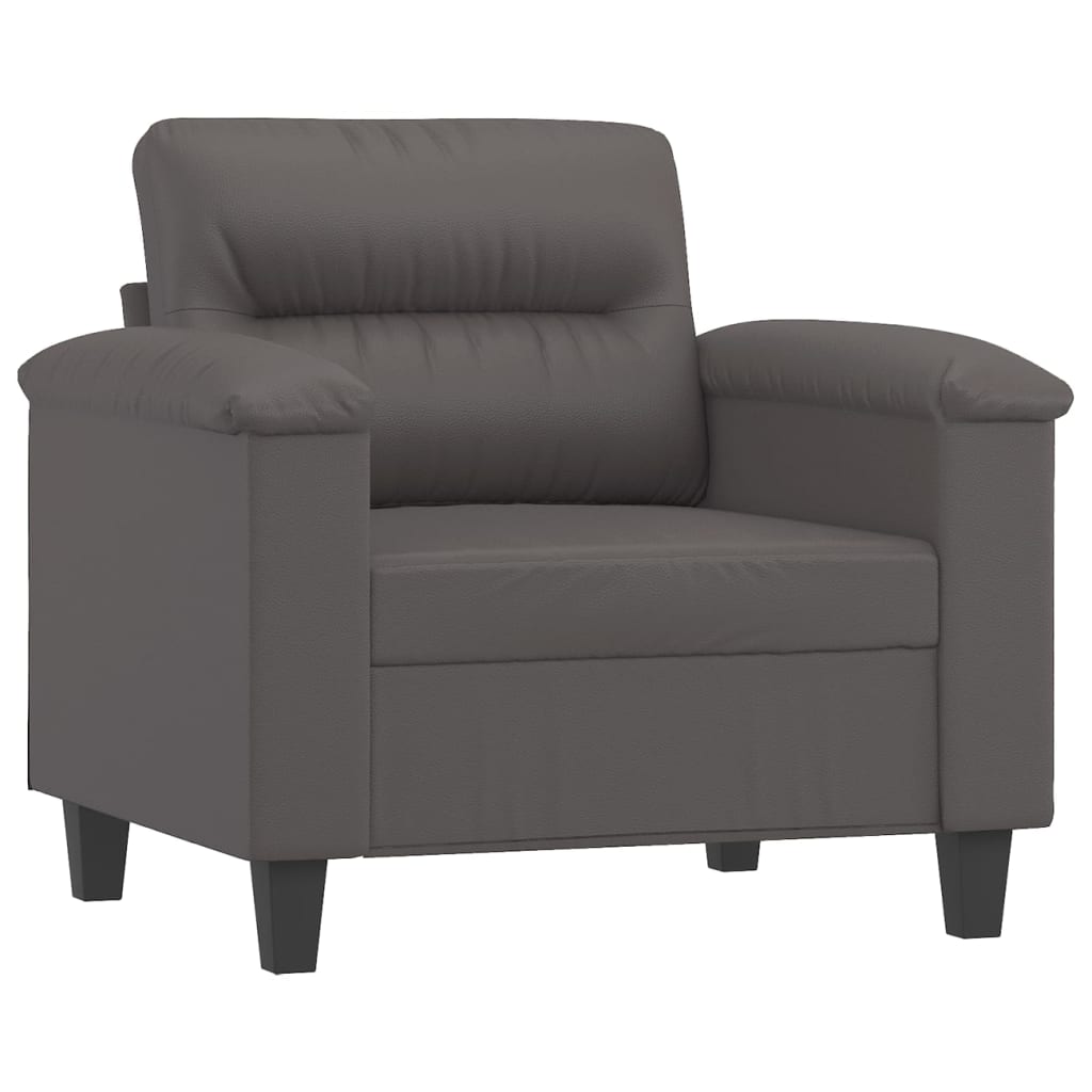 vidaXL Canapea de o persoană, gri, 60 cm, piele ecologică