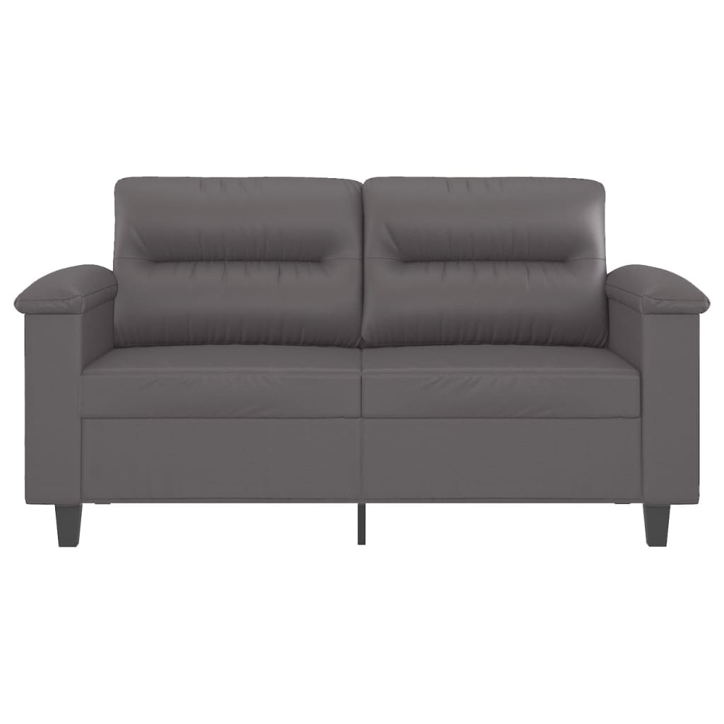 vidaXL 2-osobowa sofa, szary, 120 cm, sztuczna skóra